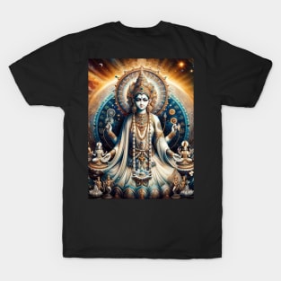 Goddess saraswati flying across infinite wisdom T-Shirt